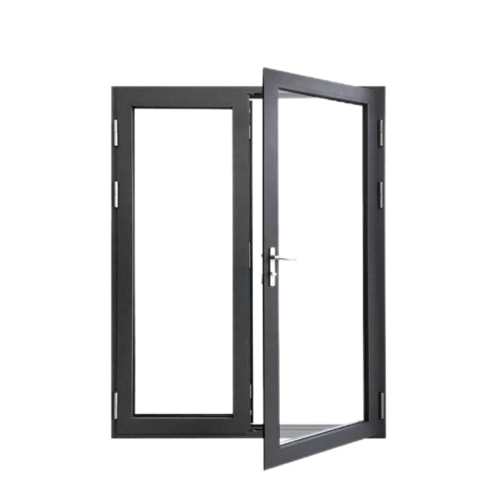 Minimalist Design Weatherproof Aluminum Alloy/Heat-Insulated Aluminum with Insulated Glass Casement Door for Entryway
