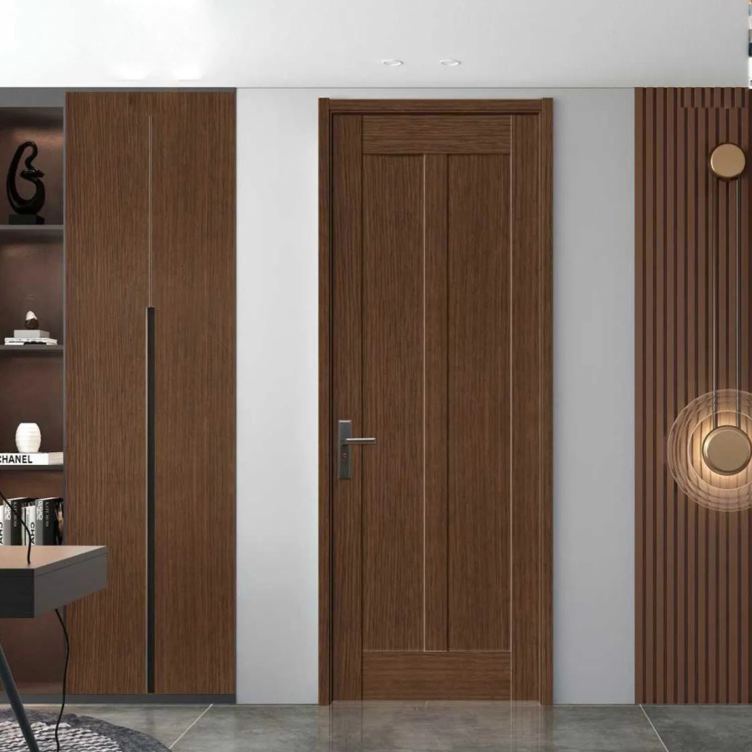 Wholesale Interior Customized PVC WPC Waterproof Soundproof Interior Door Sliding Barn Door