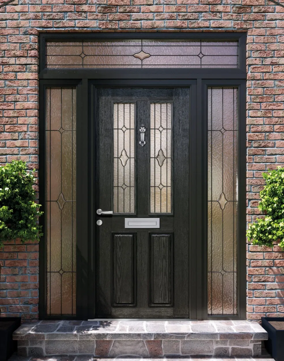 Customization Modern Style European Entrance Door Fiberglass Front Entry Exterior Door