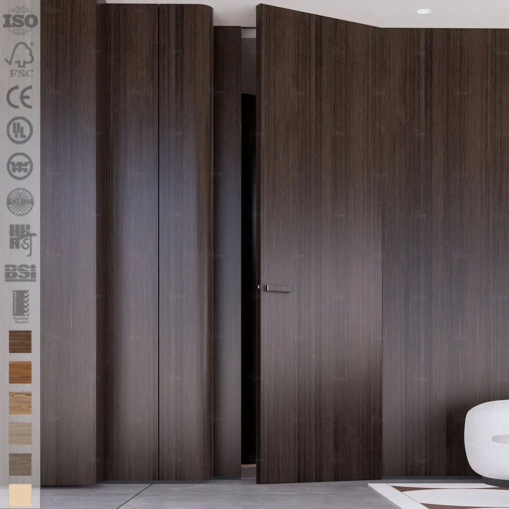 China Top Supplier Wooden Flush Hidden Wall Door for Bedroom Concealed Secret Inside Door Invisible Frameless Interior Doors