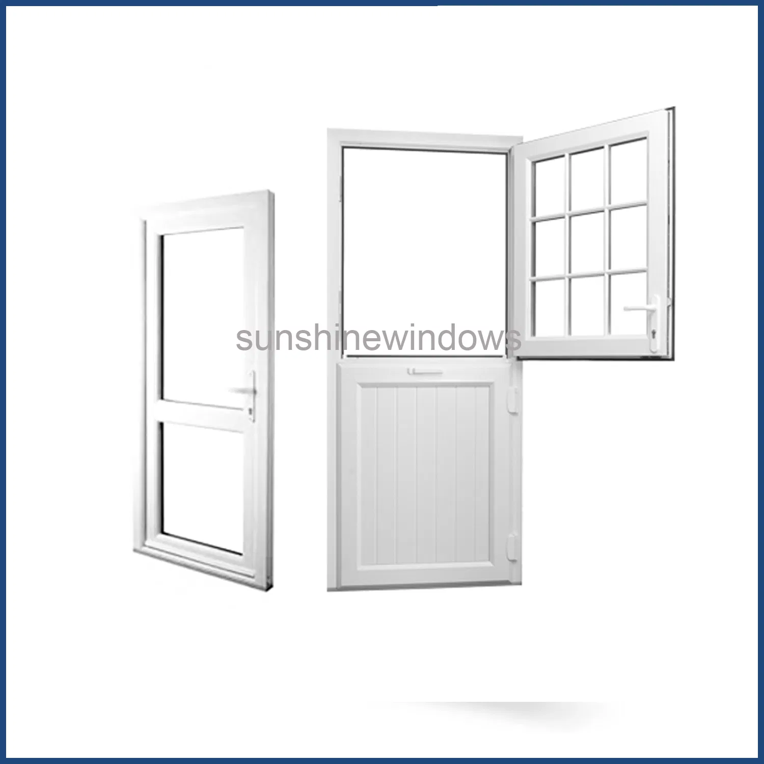 Plastic UPVC Casement Door for Residential Building