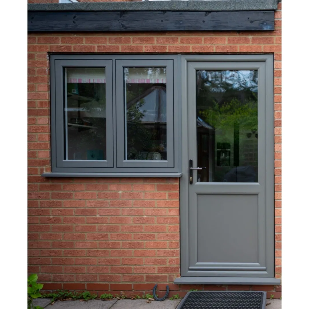 Modern Anti-Theft Double Glass Soundproof Plastic Door Residential Commercial UPVC Casement Door