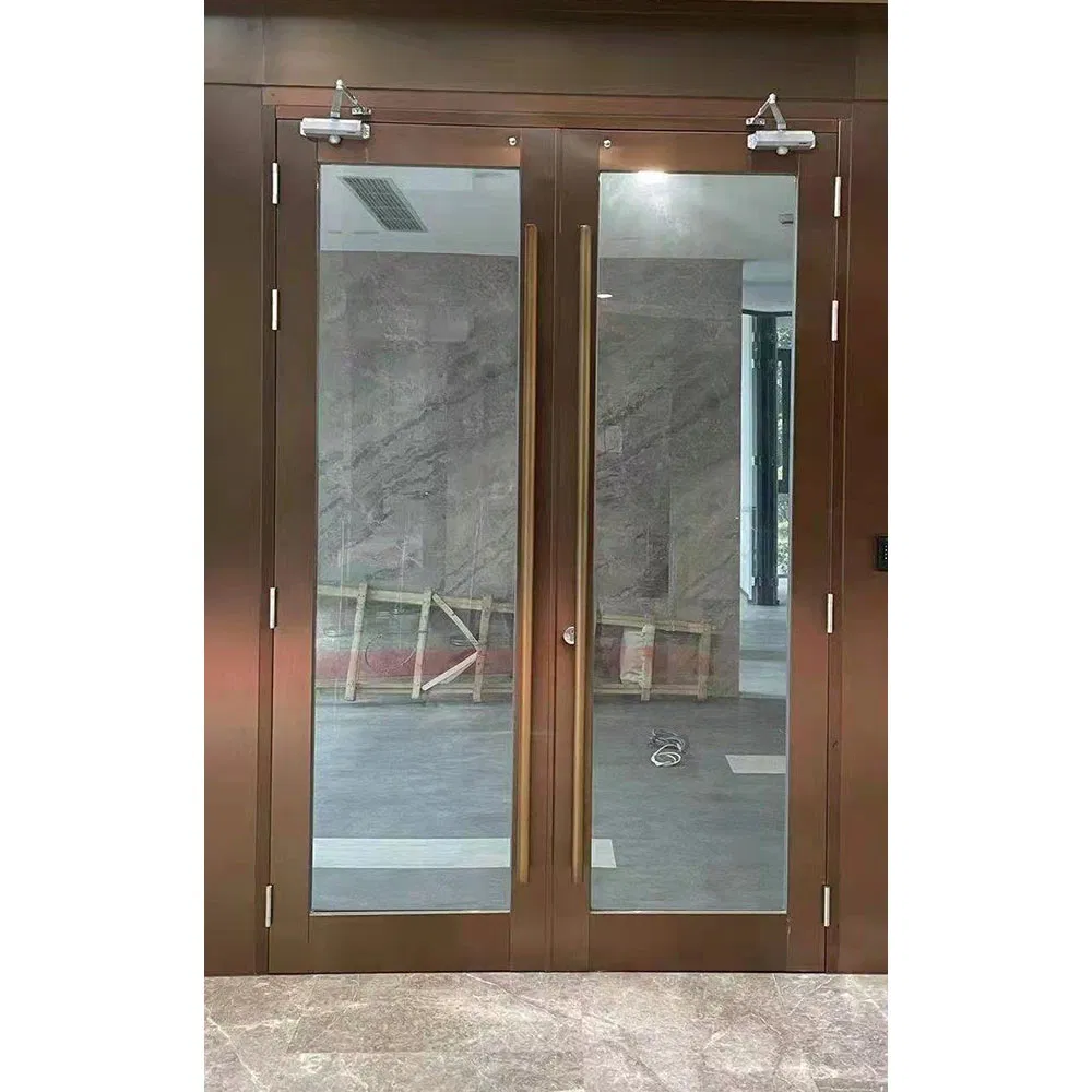Chinese Factory Exterior Interior Swing Metal Industrial Commercial Single Leaf 90 Minutes Fire Rated Galvanized Steel Industry Door with Fireproof Glass