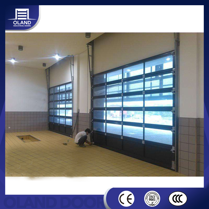 Modern Luxury Impact Tempered Glass Garage Door Aluminum Alloy Tempered Clear Frosted Insulated Commercial Glass Sectional Garage Doors for Villa Homes