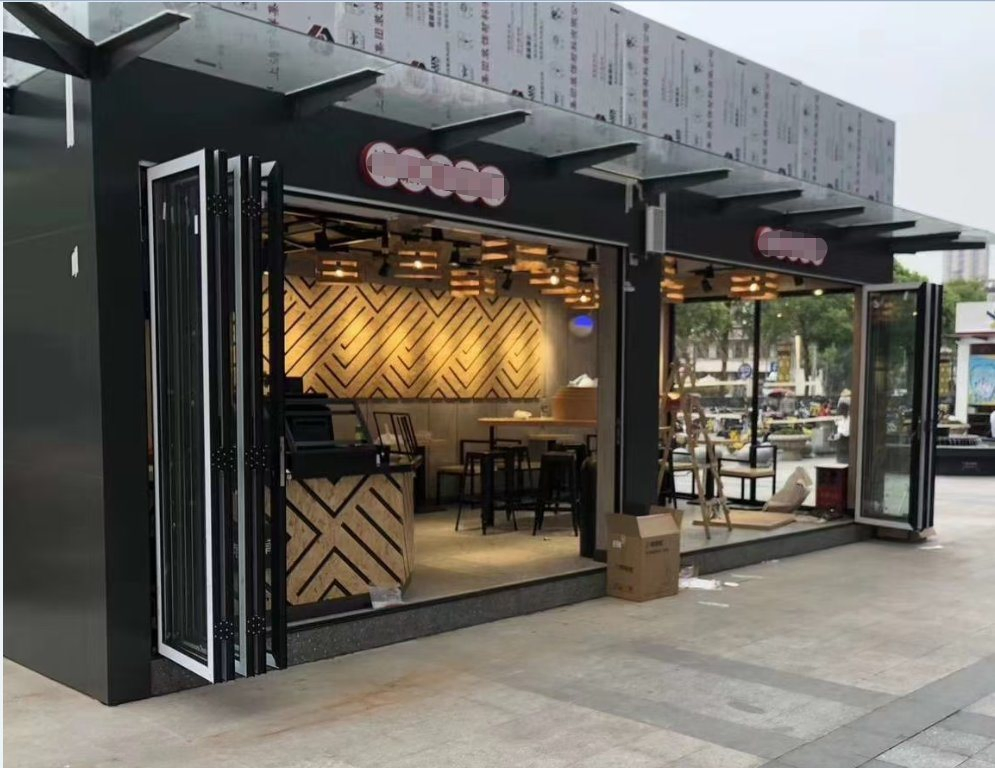 Manufacturer Folding Glass Wall Aluminum Patio Exterior Door Bifold Door