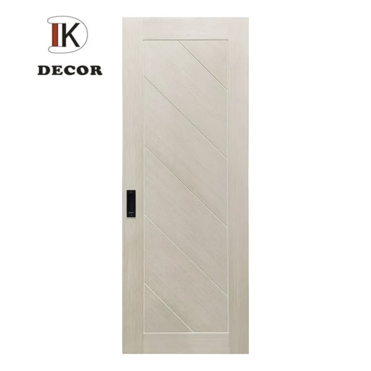 Engineered Oak Veneer MDF Panel Interior Sliding Wood Barn Door