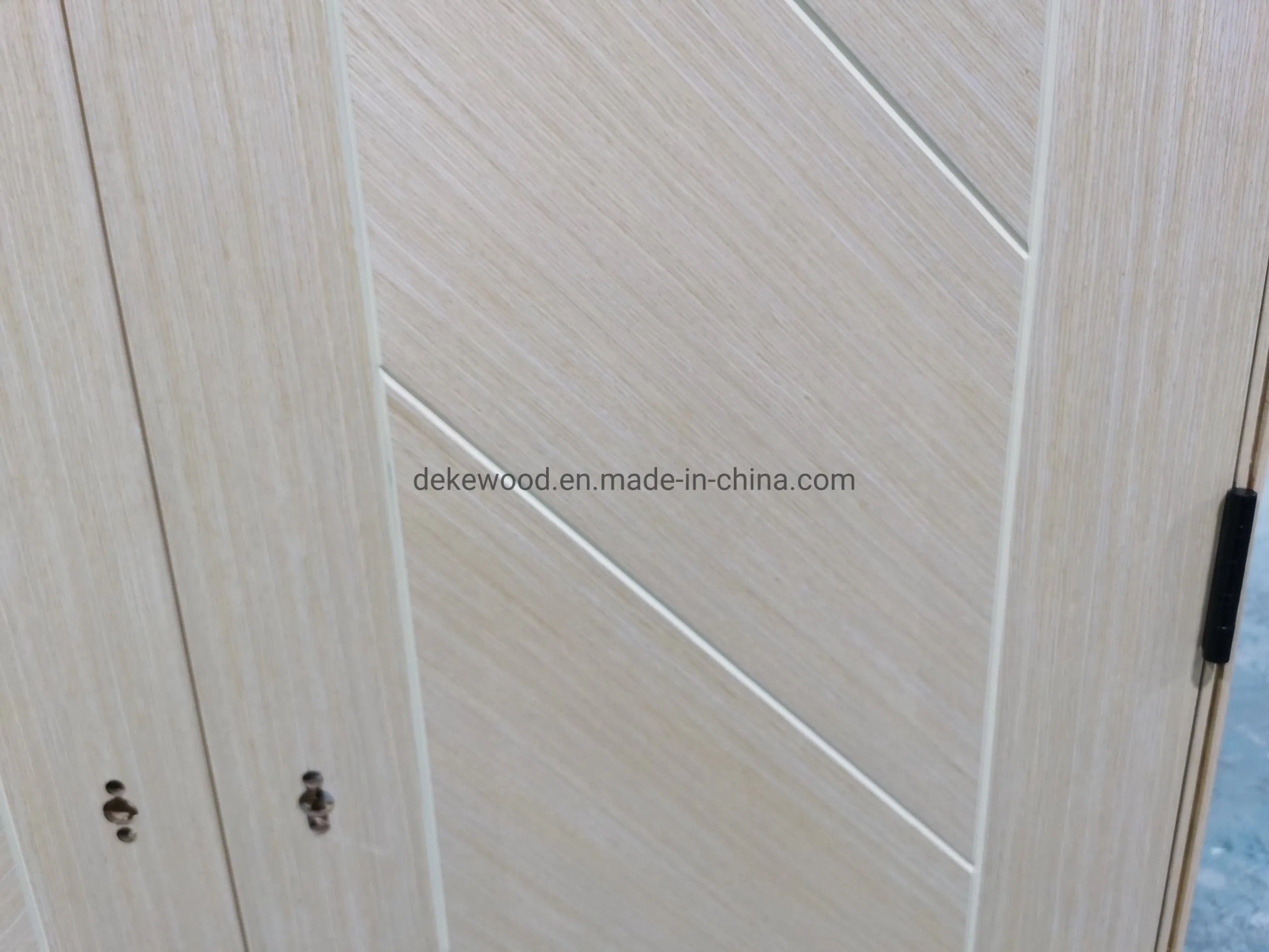 Engineered Oak Veneer MDF Panel Interior Sliding Wood Barn Door with Grooves
