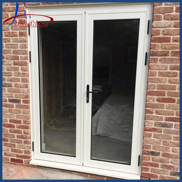 Grey Color Powder Coating Aluminum Glass French Door Double Glazed Swing Casement Doors