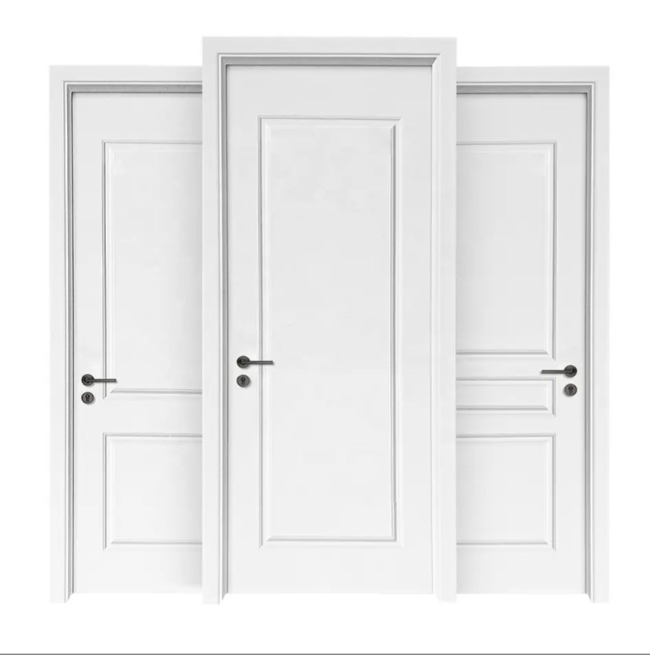 White Primer MDF Flush Solid Core Acoustic Soundproof Door for Hotels, House, Villa