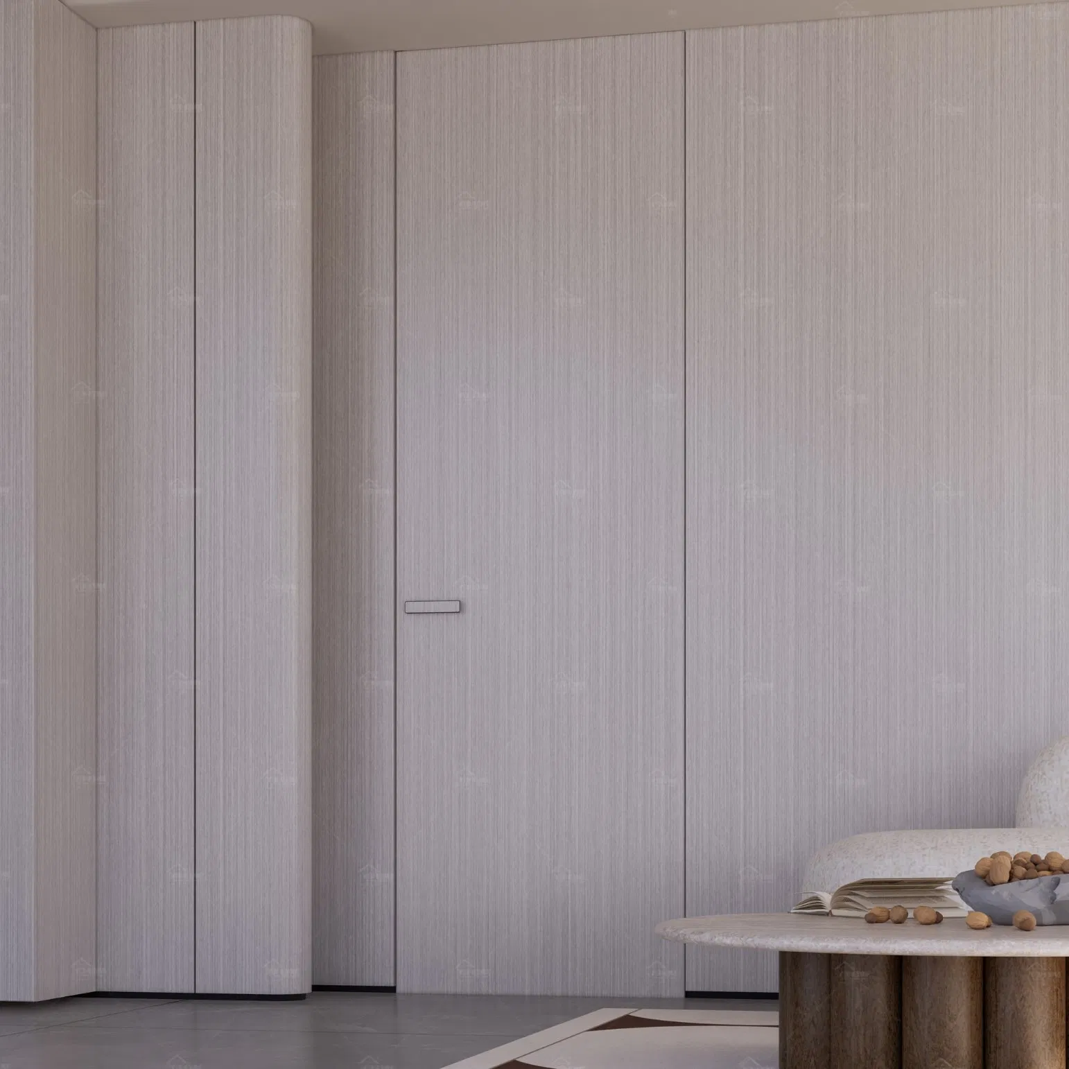 American Approved Custom Secret Room Door Flash Oak Single Panel Solid Invisible Door for Home