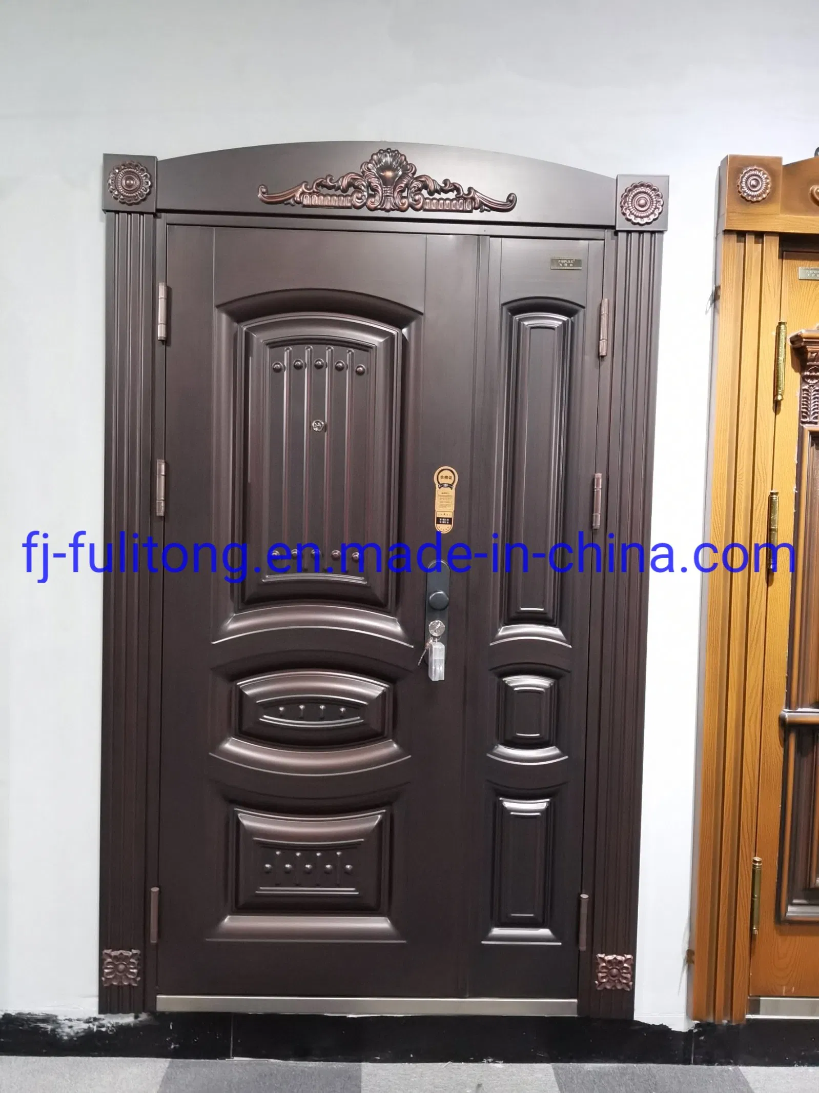 Puerta de cortina de acero exterior de entrada de seguridad para patio deslizante residencial