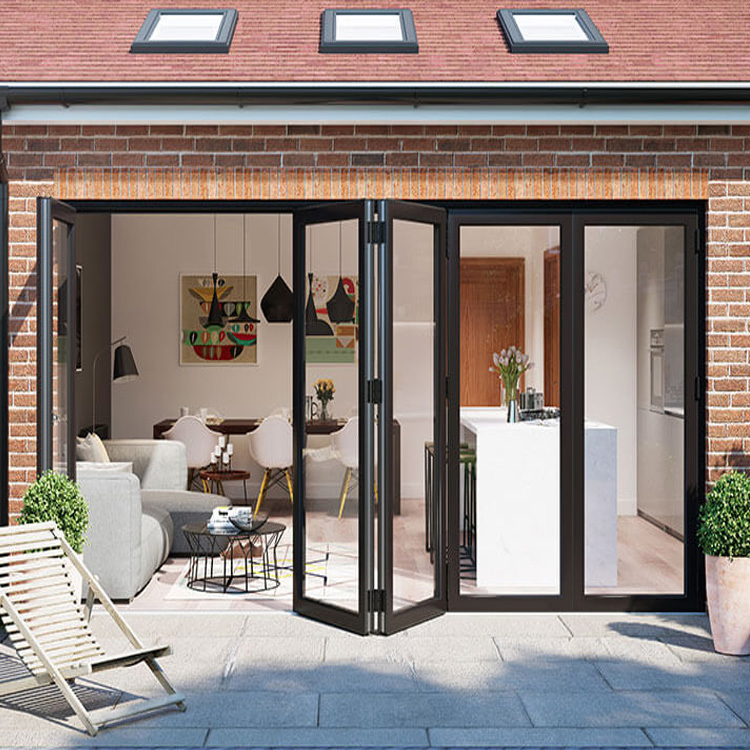 French Interior Folding European Aluminium Exterior Glass Folding Doors Price