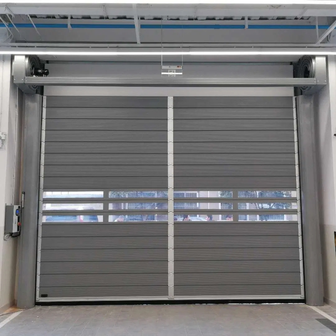 Automatic Aluminum Alloy High Speed Performance Rolling Rapid Roll up Fast Acting Roller Shutter Spiral Security Warehouse Door Garage Door