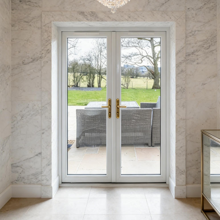 Conch UPVC Casement Door Custom Size Double Glazing for Residential Entrance