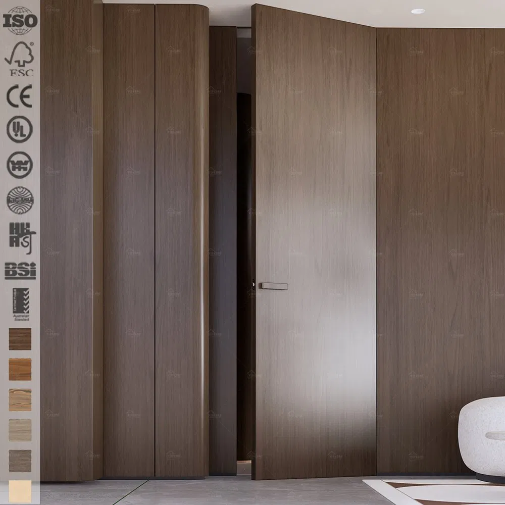China Top Supplier Wooden Flush Hidden Wall Door for Bedroom Concealed Secret Inside Door Invisible Frameless Interior Doors