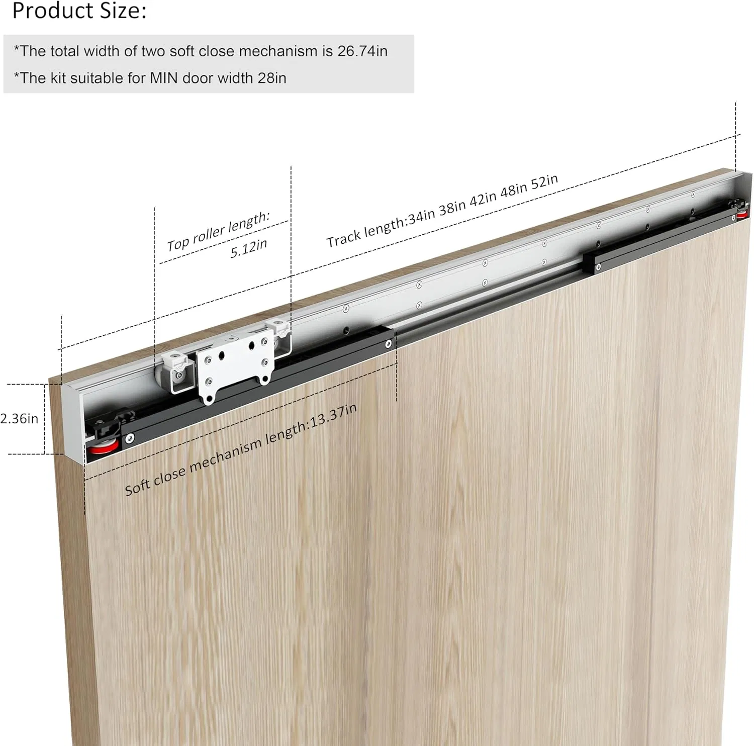 Factory Price Invisable PVC Wood Barn Sliding Door for Hotel Interior