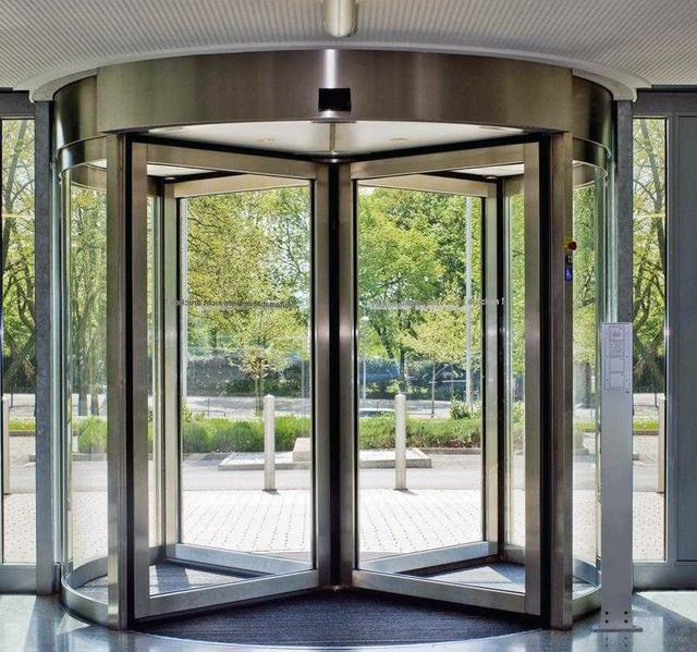 Puerta automática de dos alas con función de giro y deslizamiento, puerta de seguridad