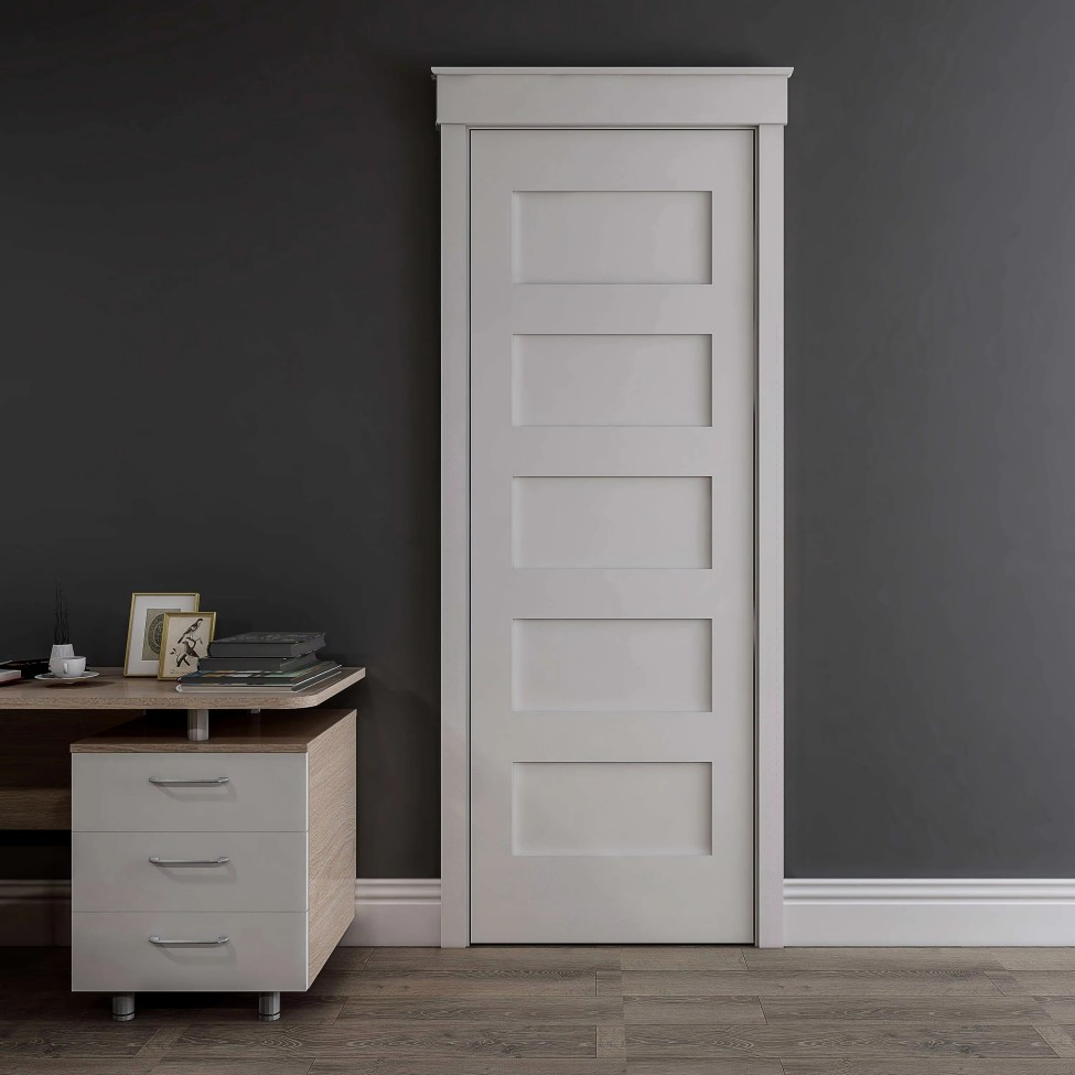 High-Quality MDF Door Skin PVC/Paint Finishing Flush Solid Wood Core Acoustic Soundproof Wooden Door for Home Renovation