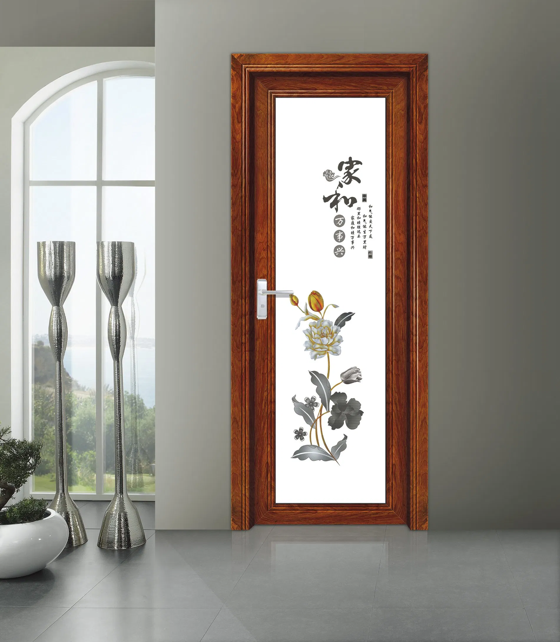 Botswanian Aluminium Alloy Waterproof Open Door, Bathroom Swing Door, Toilet Hinged Door