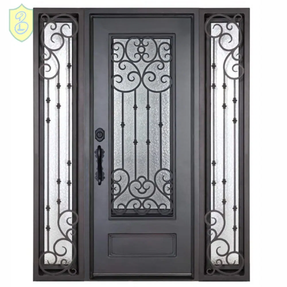 Exterior Modern Fiberglass Entry Door with 2 Sidelights Door