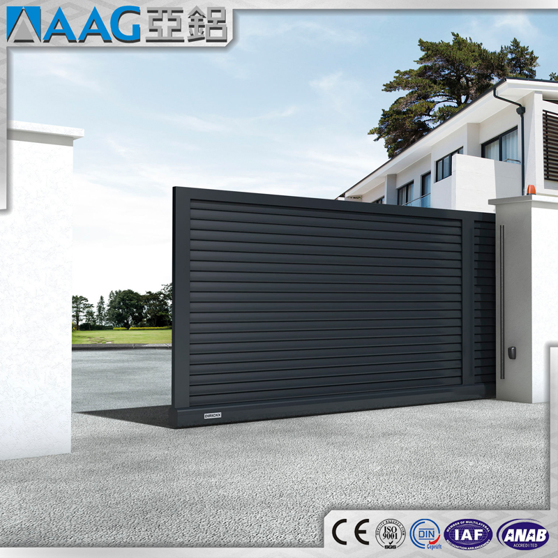 Puerta de aluminio metálica de seguridad con puerta corredera automática