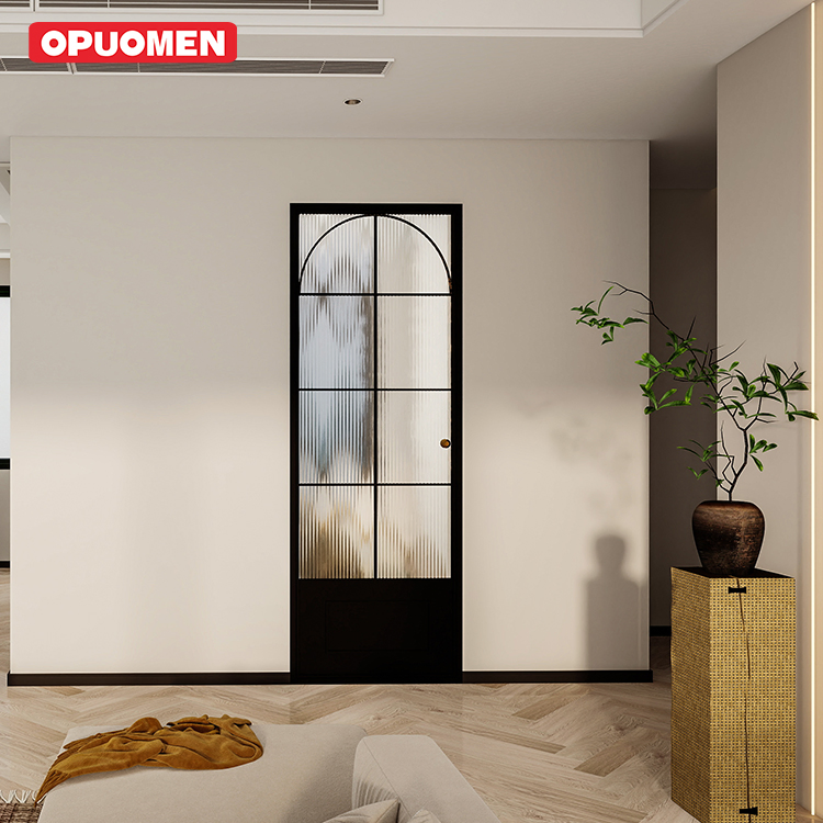 French Aluminium Glass Single Bathroom Doors Toilet Aluminum Framed Casement Doors