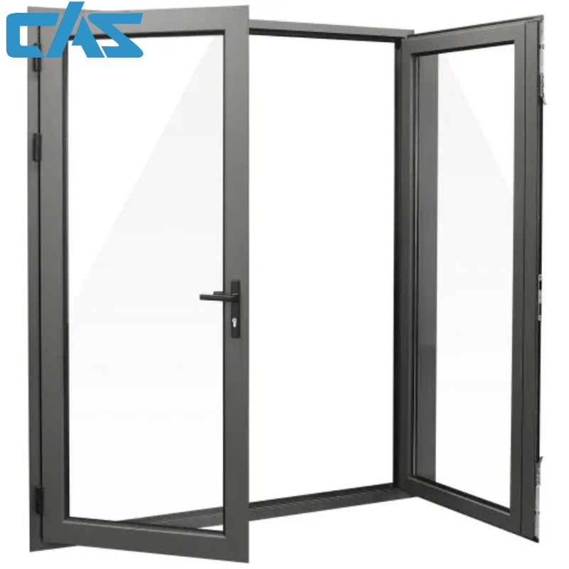 Puerta de pantalla de doble batiente de aluminio, puerta de seguridad de cristal batiente económica, puerta de aluminio con bisagra