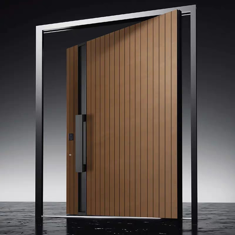 Big Luxury Security Door Entry Modern Stainless Steel Front Entrance Pivot Door Suitable for Use at The Entrances of Hotels, Villas, and Apartments