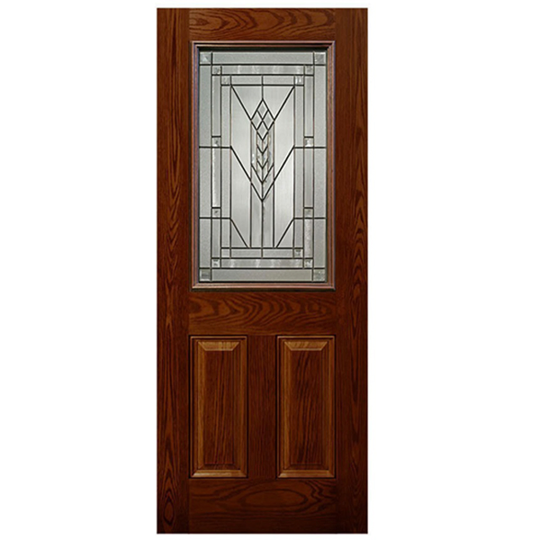 China Manufacturer Wholesale Fiberglass Entry Door with Glass