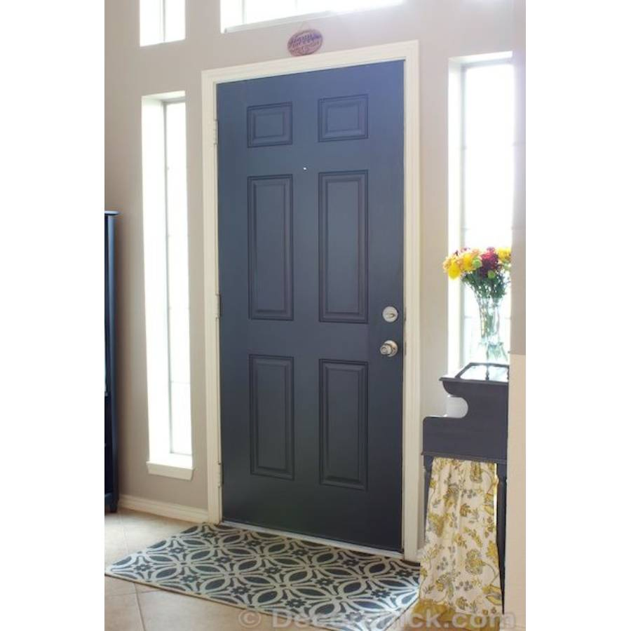 Modern Style Prehung 6 Panels White Fiberglass Moulded Design Doors Entry Front