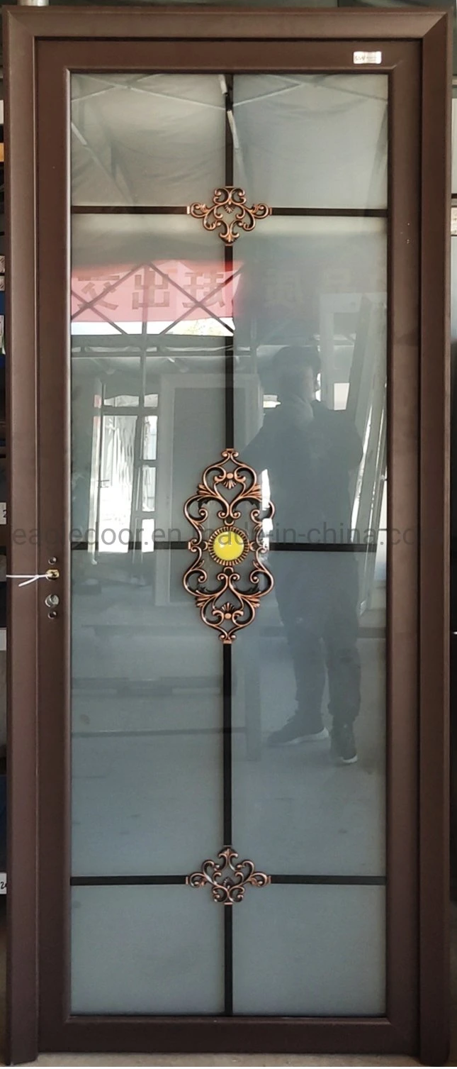 Building Material Aluminum Toilet Door/Aluminium Bathroom Door with Tempered Glass/Frosted/Obscure Glazed/Casement/Swing Doors/French/Aluminum (EA-2024)