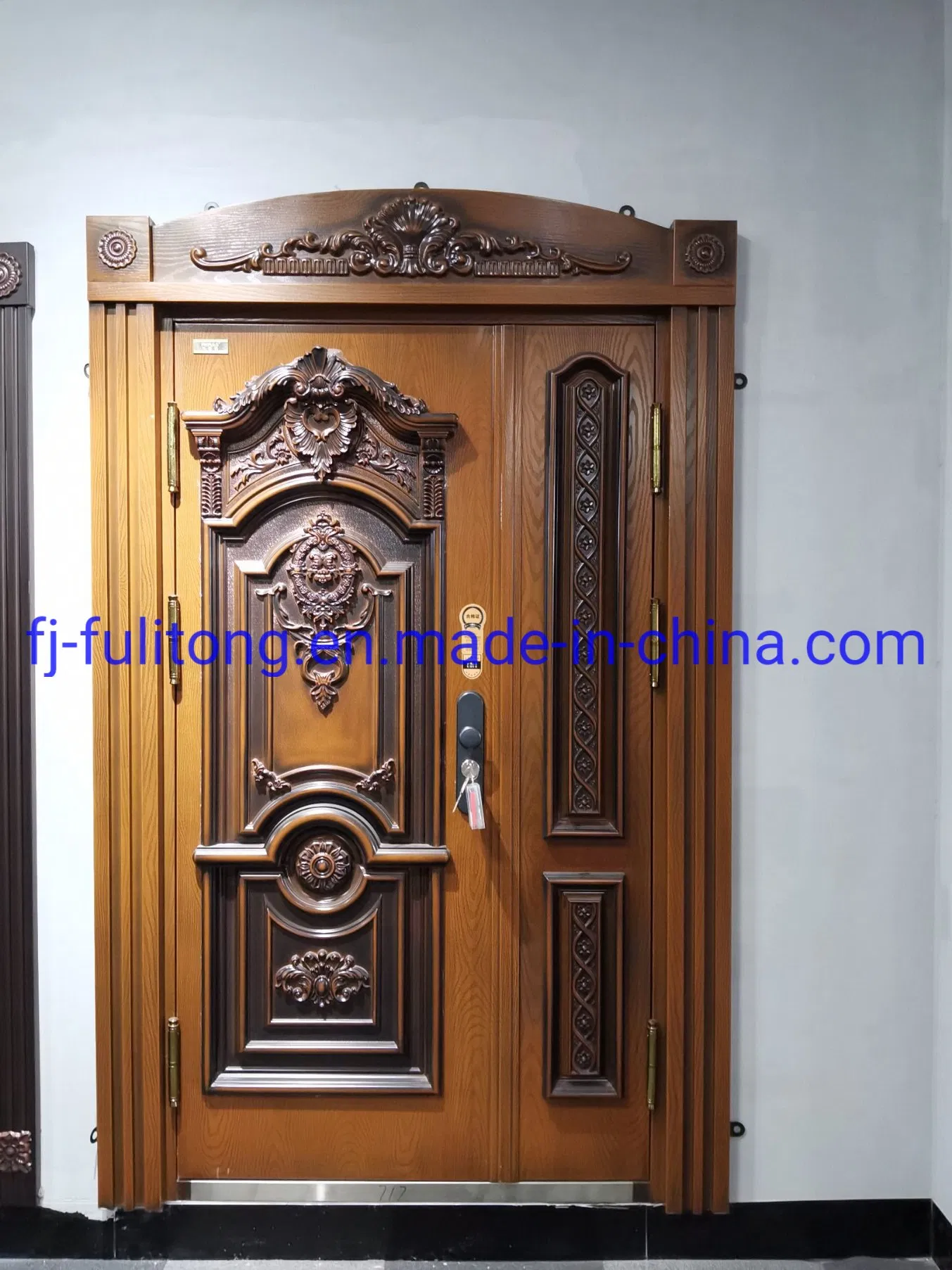 Puerta de cortina de acero exterior de entrada de seguridad para patio deslizante residencial