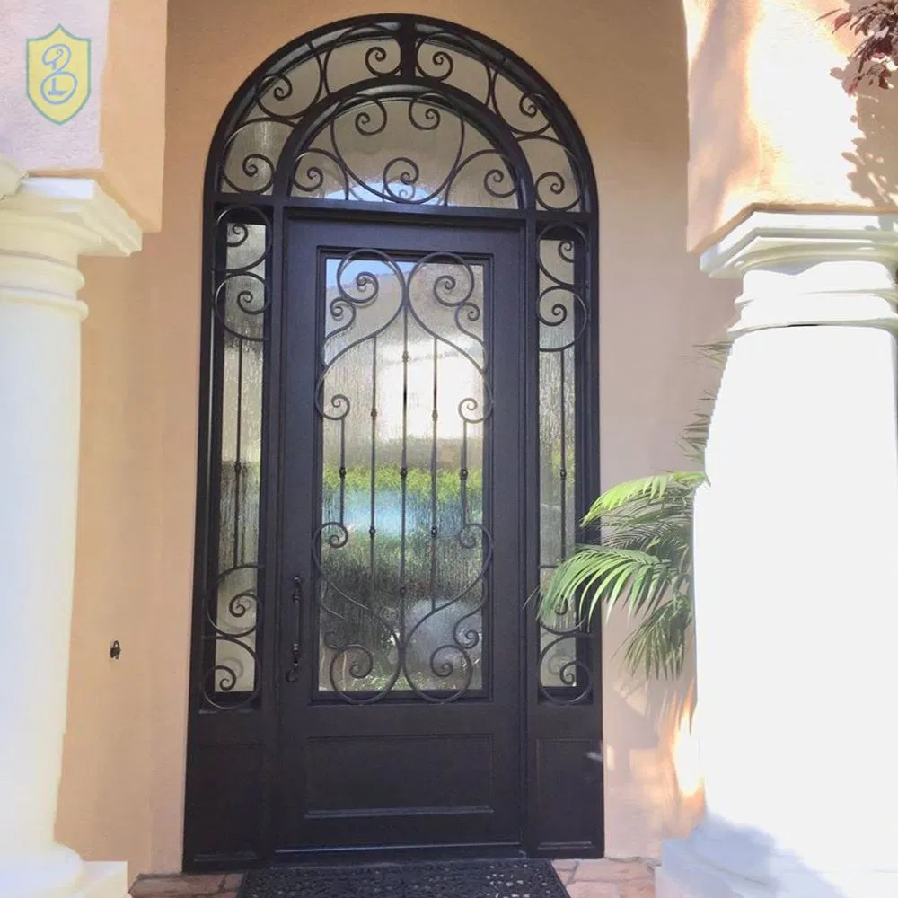 Exterior Modern Fiberglass Entry Door with 2 Sidelights Door