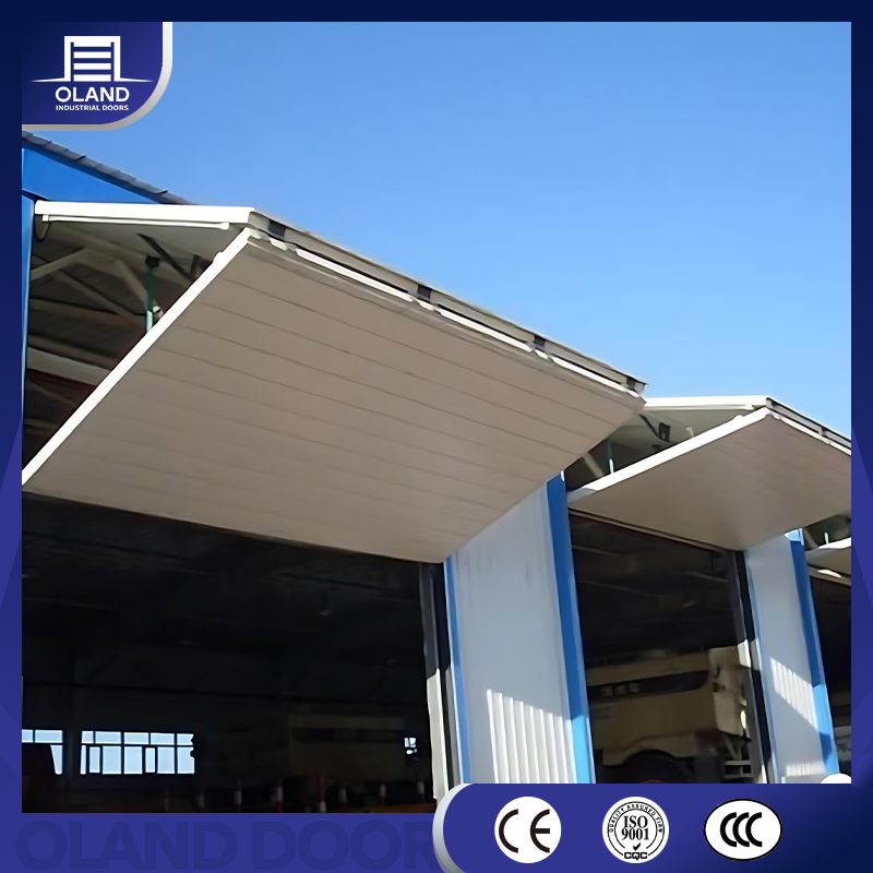 Modern Customized Electric Vertical Bi-Fold up Hangar Door Windproof Aluminum Alloy Folding Finished Surface Rolling Open Villas Garage Doors for Airport