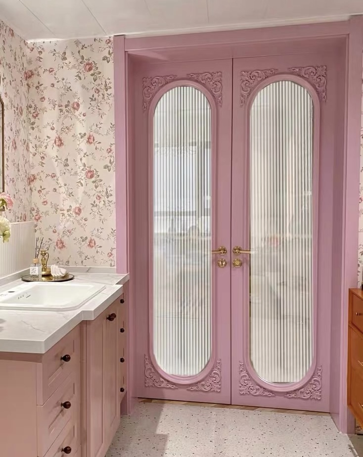 Custom Modern Entry Doors Exterior Smooth Fiberglass Door with Glass