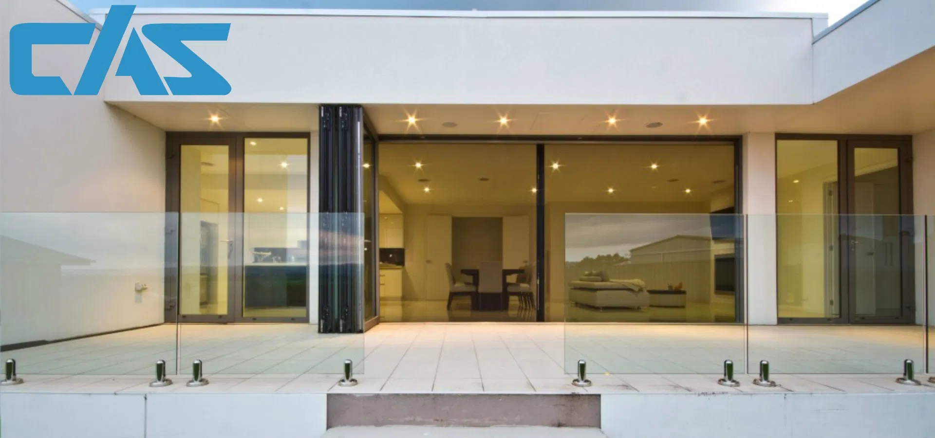 CAS Aluminum Glass Bifold Door Folding Sliding Door Space-Saving Design Smooth Operation Indoor Outdoor Patio Folding Door