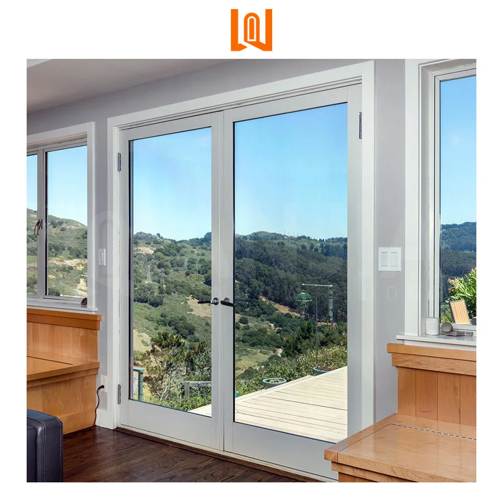Wanjia Exterior Residential PVC Doors Plastic Glass Entry Door UPVC French Door