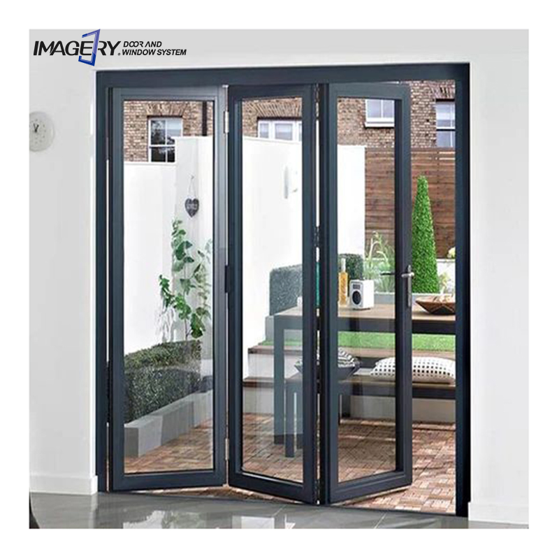 Thermal Insulated Double Glass Philippines Aluminum Patio Exterior Bifold Folding Door