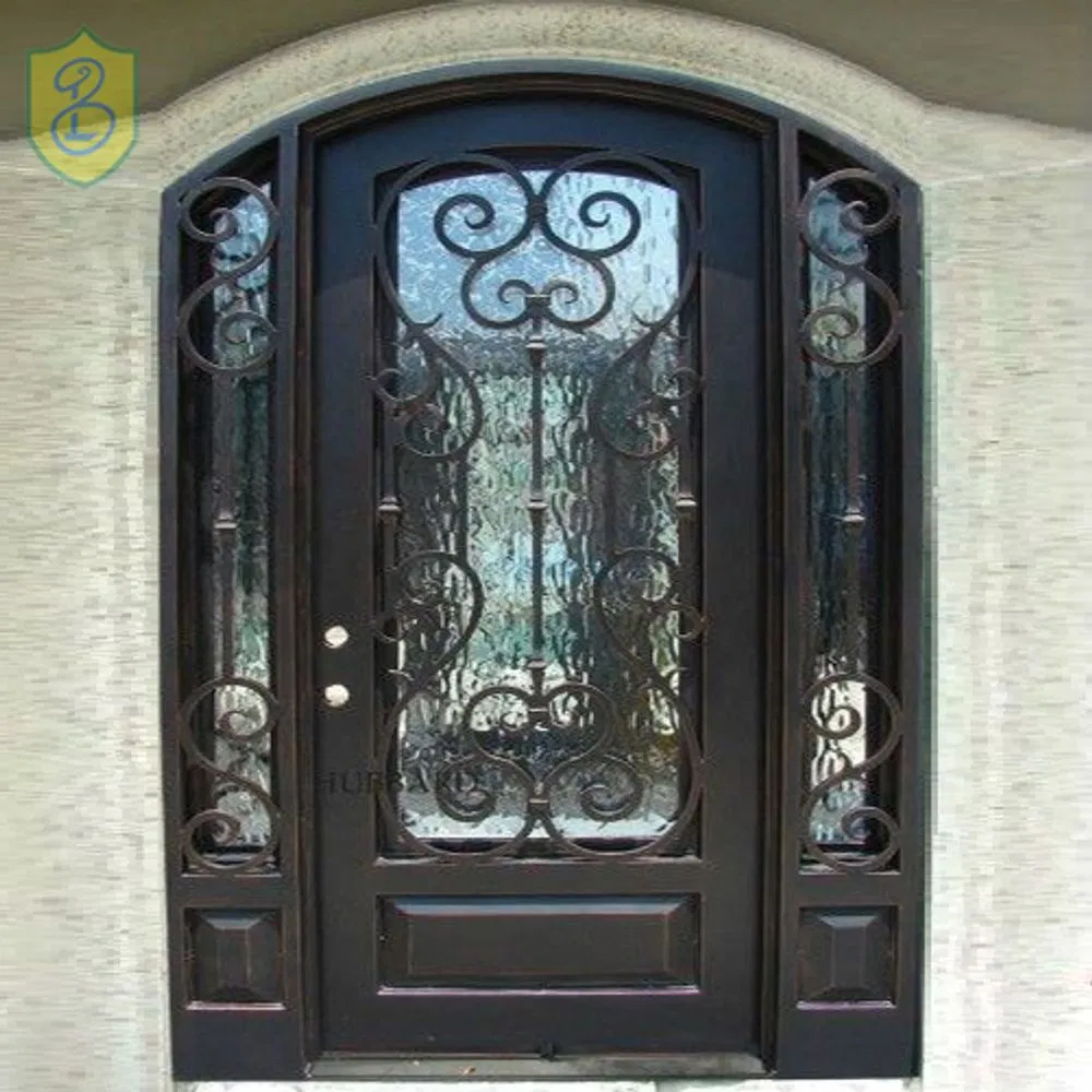 Exterior Modern Fiberglass Entry Door with 2 Sidelights Door