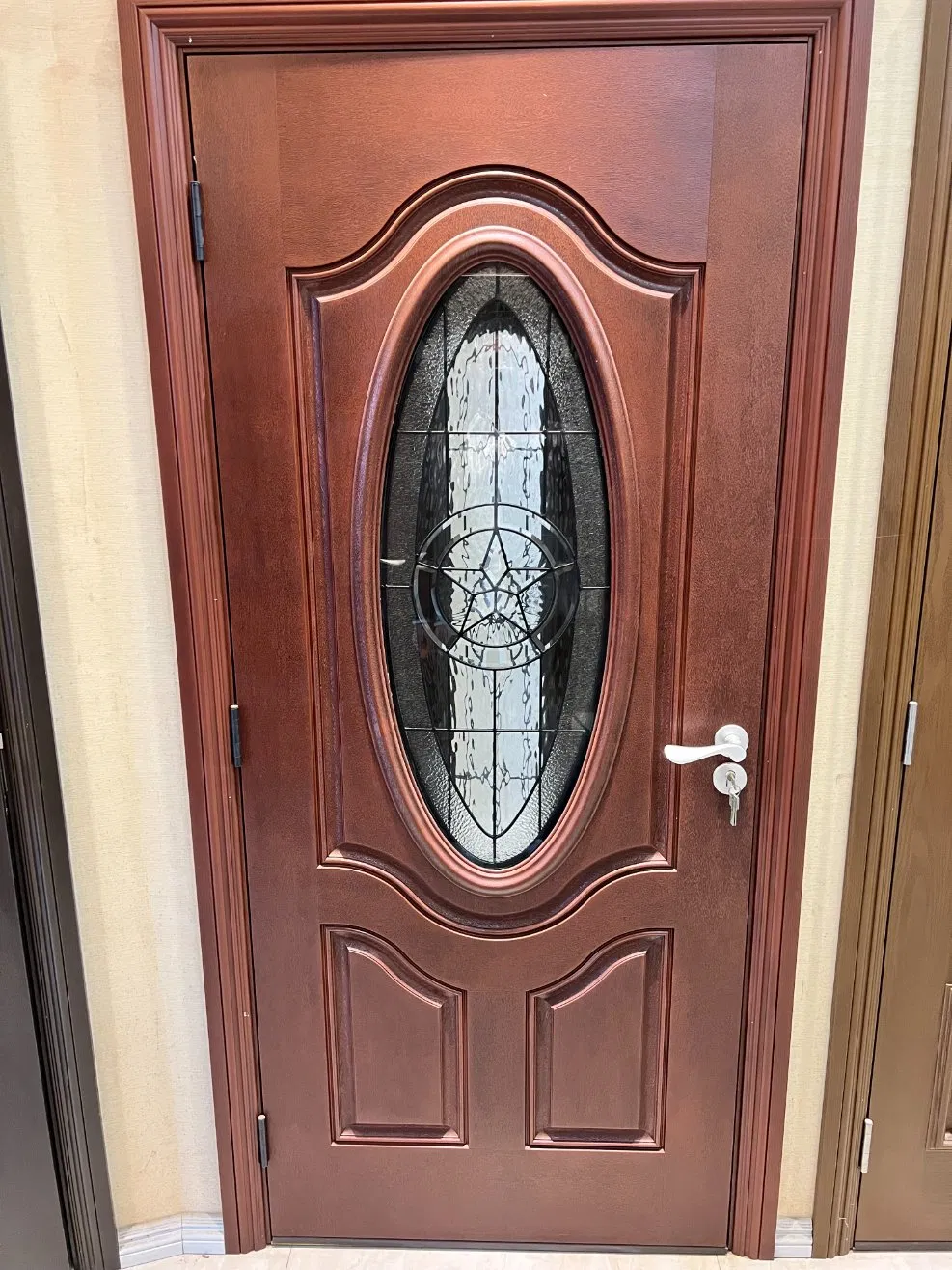 China Manufacturer Wholesale Fiberglass Entry Door with Glass
