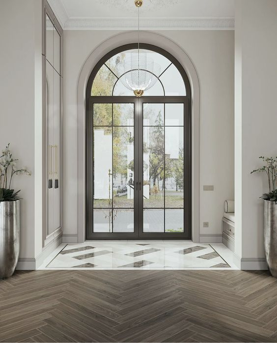 Foshan Manufacture Impact Double Glazed Tempered Glass Doors Grill Design Exterior Aluminum Swing Door Aluminium Casement French Security Doors