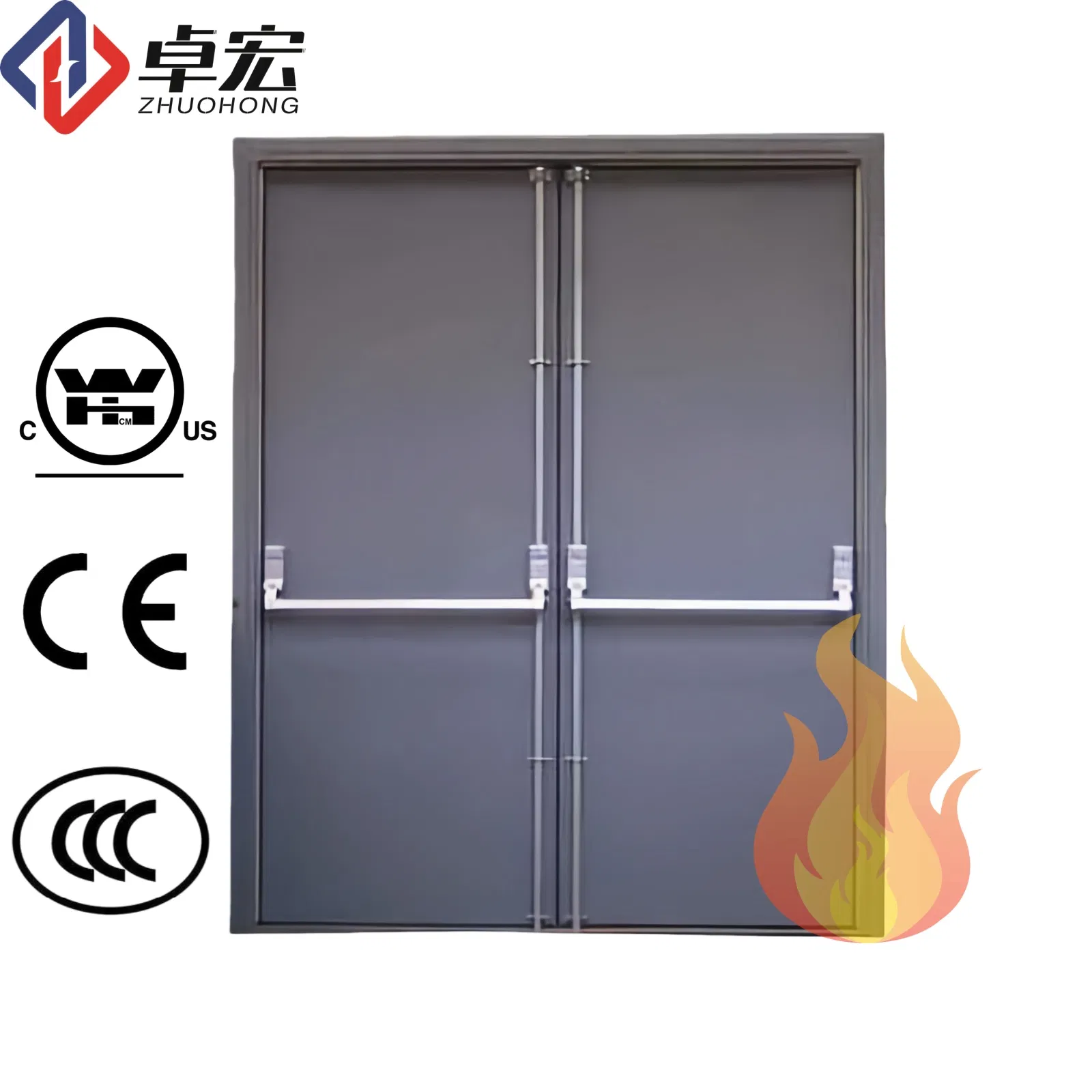 Resistant to Deformation Metal Soundproof Steel Fire Rated Door for Hospital Wards