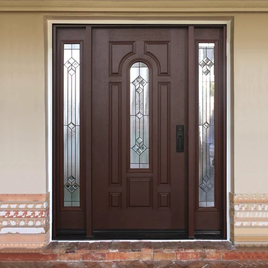 Customization Modern Style European Entrance Door Fiberglass Front Entry Exterior Door