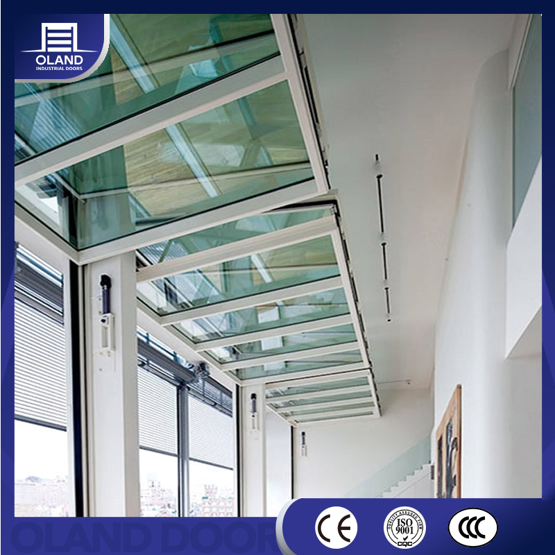 Modern Customized Electric Vertical Bi-Fold up Hangar Door Windproof Aluminum Alloy Folding Finished Surface Rolling Open Villas Garage Doors for Airport