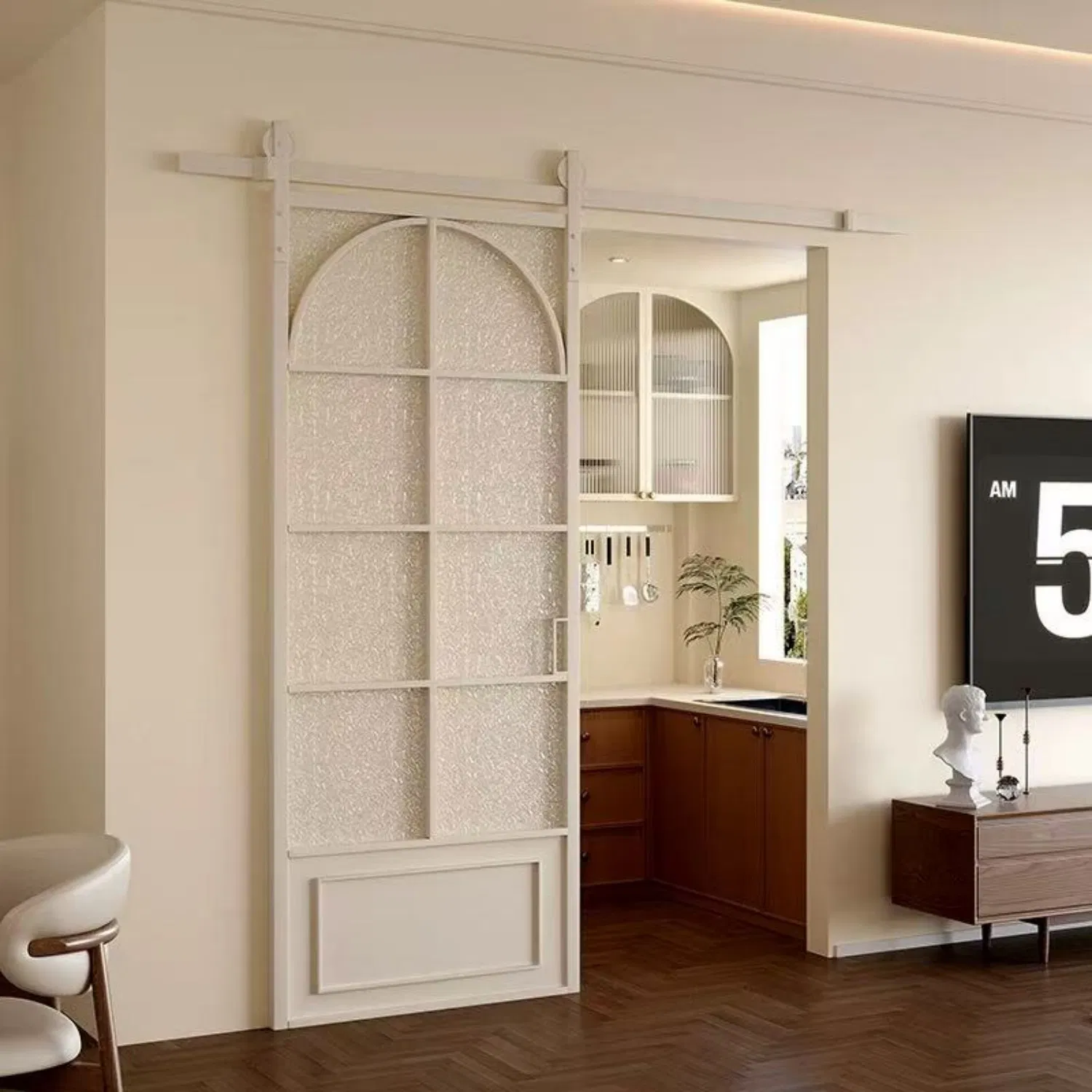 Barn Sliding Pocketphantom Gatehidden Bookshelf Solid Wood Wooden Aluminum Alloy Glass Study Room Customize Door