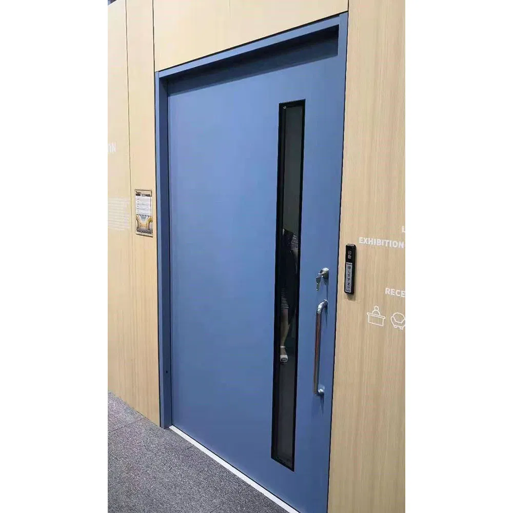 Chinese Factory Exterior Interior Swing Metal Industrial Commercial Single Leaf 90 Minutes Fire Rated Galvanized Steel Industry Door with Fireproof Glass