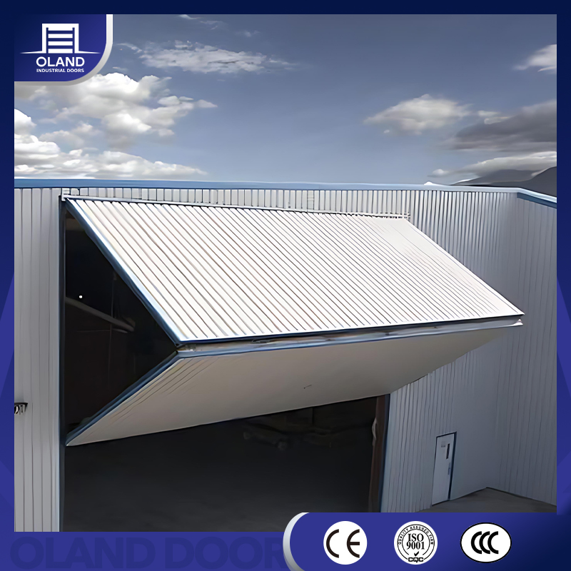 Modern Customized Electric Vertical Bi-Fold up Hangar Door Windproof Aluminum Alloy Folding Finished Surface Rolling Open Villas Garage Doors for Airport