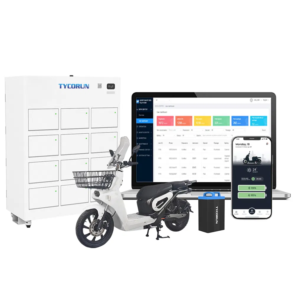 Tycorun Battery System Station Solar Power Swapping for Brazil E-Motorcycle and E-Tricycle