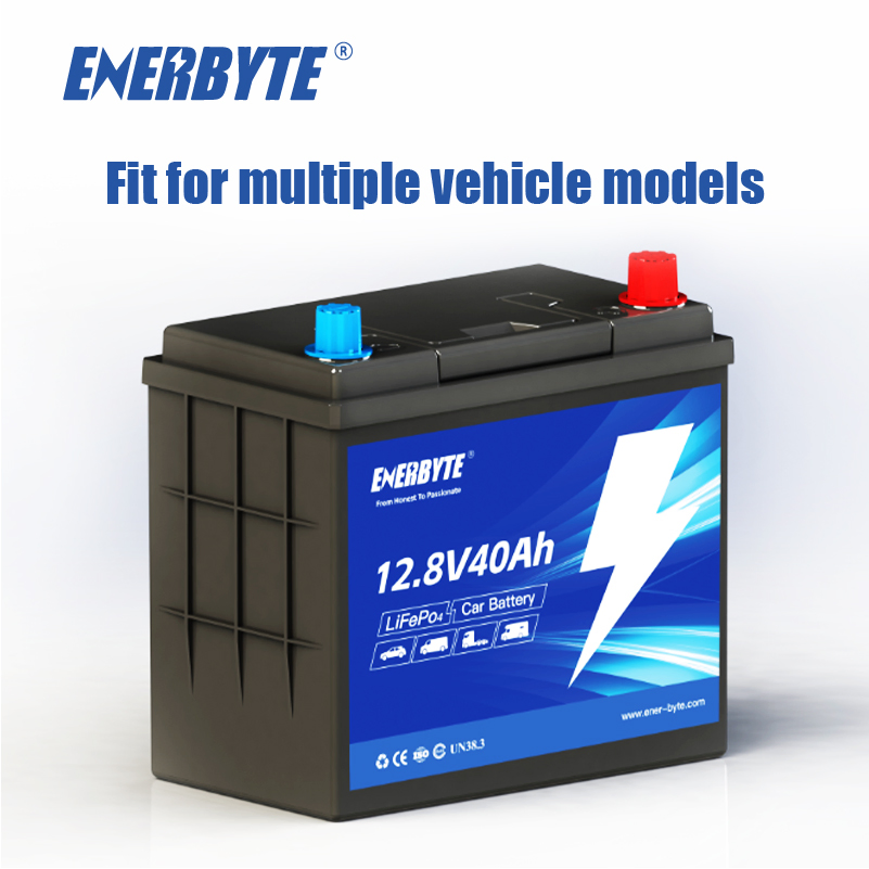 12V 40ah LiFePO4 Car Battery, 660CCA Deep Cycle Automotive Starting Battery, IP66 Waterproof Maintenance-Free Replacement Battery for Cars, Trucks, Suvs and Rvs
