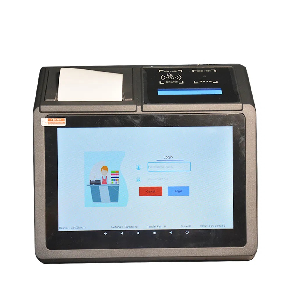 All in One Solution Tablet 10.1 Inch Touch Screen Cash Register Ultra Thin Android POS System A1190